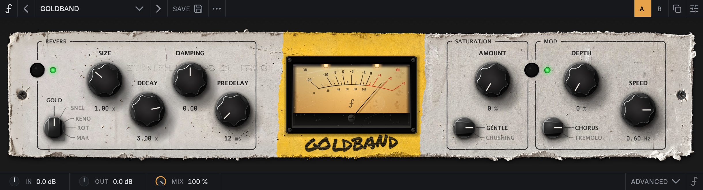 GipsPlate plugin window, compact view