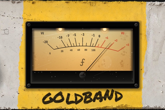 The GipsPlate VU meter in its yellow panel
